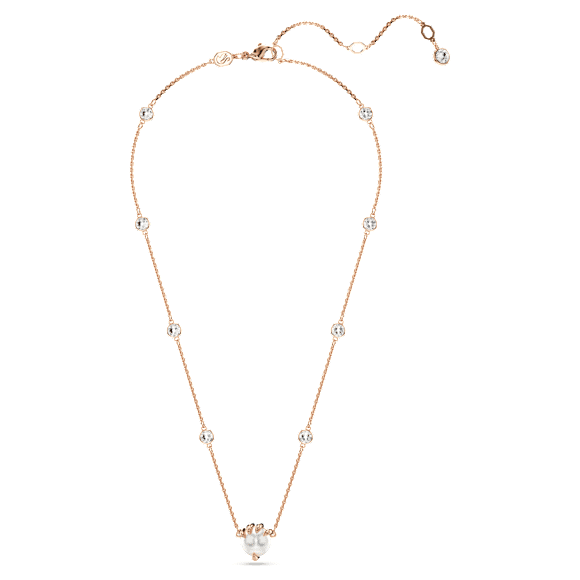 Dragon & Phoenix pendant, Crystal pearls, Dragon’s claw, White, Rose gold-tone plated - Swarovski, 5685774