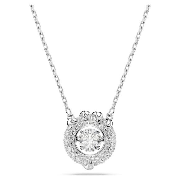 Dragon & Phoenix pendant, Dragon's claw, White, Rhodium plated