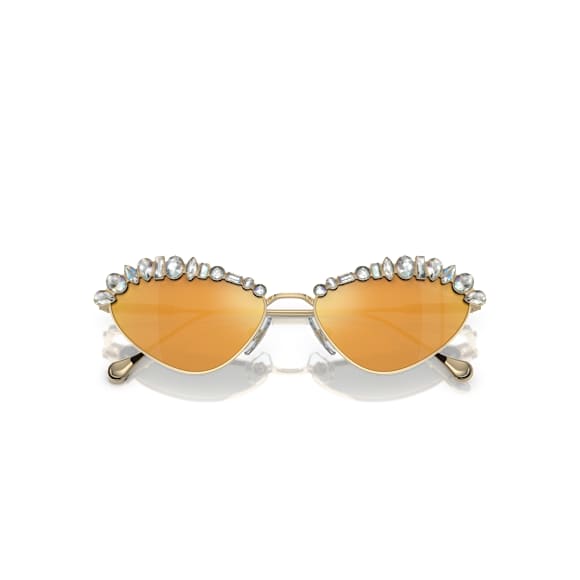 Ochelari de soare, Statement, Formă de ochi de pisică, SK7009, Nuanță aurie - Swarovski, 5686669