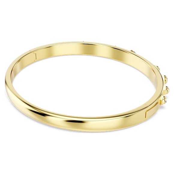 Numina bangle, Mixed round cuts, White, 18K gold finish - Swarovski, 5686944
