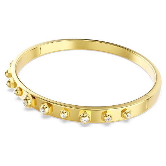 Numina Armreif, Gemischte Rundschliffe, Weiß, 18K Goldbeschichtet - Swarovski, 5686948