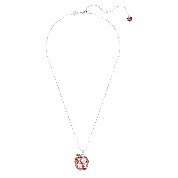I LOVE NY pendant, Red, Rhodium plated - Swarovski, 5687027