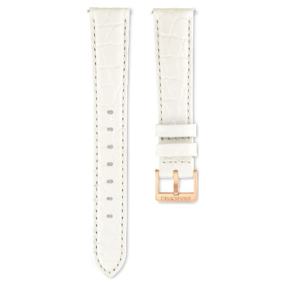 Bracelet de montre, Largeur : 16 mm (0,63 po), Bracelet en cuir, Blanc - Swarovski, 5687031