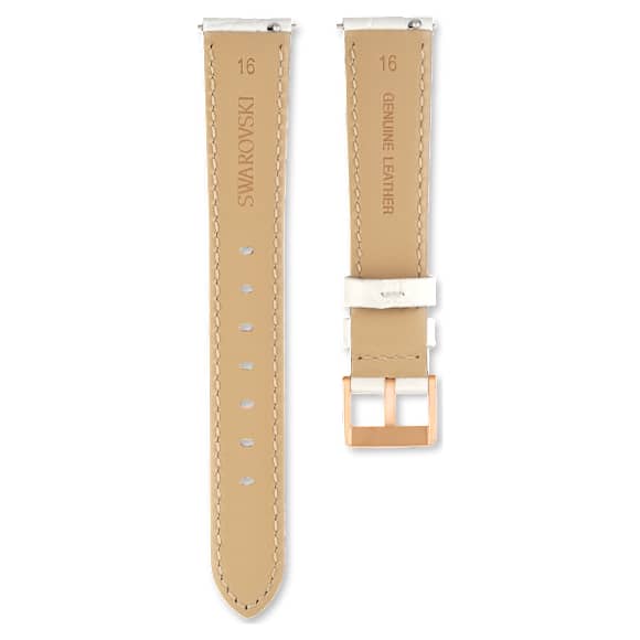 Bracelet de montre, Largeur : 16 mm (0,63 po), Bracelet en cuir, Blanc - Swarovski, 5687031
