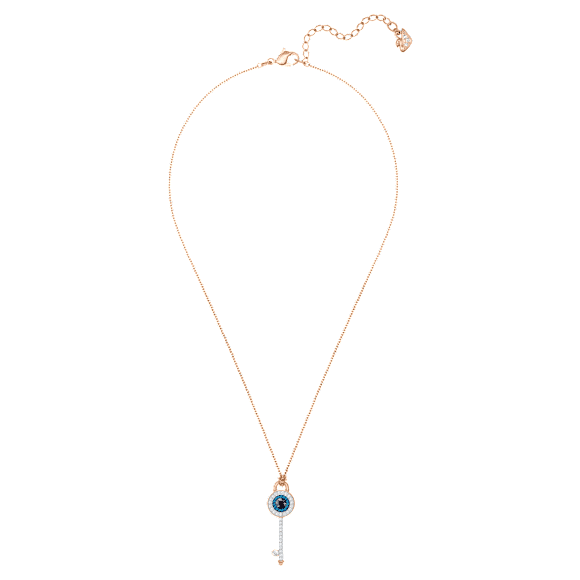 Symbolica 펜던트, 이블 아이와 키, 블루, 로즈골드 톤 플래팅 - Swarovski, 5687035