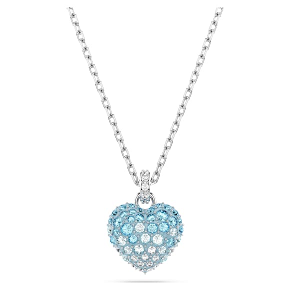 Pingente Hyperbola, Coração, Azul, Lacado a ródio - Swarovski, 5687624