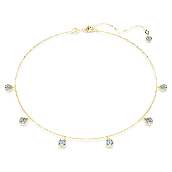 Imber Halskette, Rundschliff, Hellblau, Goldlegierungsschicht - Swarovski, 5688246