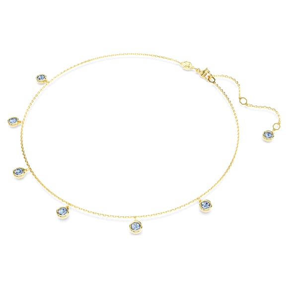 Imber Halskette, Rundschliff, Hellblau, Goldlegierungsschicht - Swarovski, 5688246