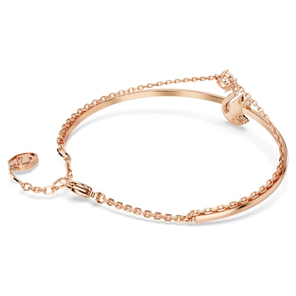 Swan กำไล, หงส์, ดำ, ตกแต่งผิวด้วยโรสโกลด์ 18K - Swarovski, 5688248