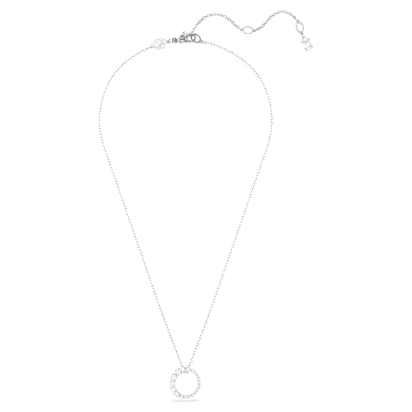 Obesek Matrix, Kristalni biser, Okrogli rez, Bel, Prevleka iz rodija - Swarovski, 5688751