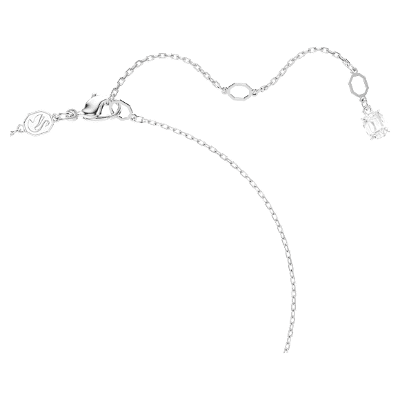 Obesek Matrix, Kristalni biser, Okrogli rez, Bel, Prevleka iz rodija - Swarovski, 5688751