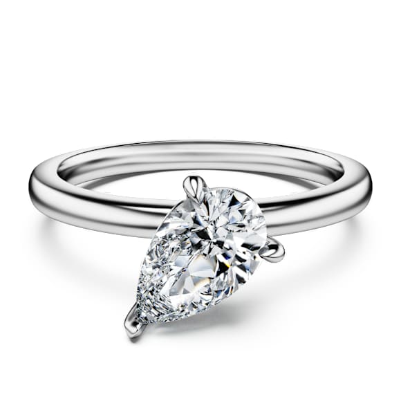 Anel Galaxy, Conjunto (2), Diamantes criados em laboratório 1.4 ct tw, Forma de pera, Ouro branco de 18 quilates - Swarovski, 5688856