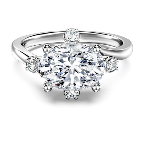 Galaxy ring, Lab-grown diamonds 2.1 ct tw, Mixed shapes, 18K white gold - Swarovski, 5688860