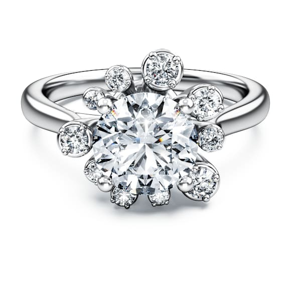 Galaxy ring, Lab-grown diamonds 2 ct tw, Round shape, 18K white gold - Swarovski, 5688865