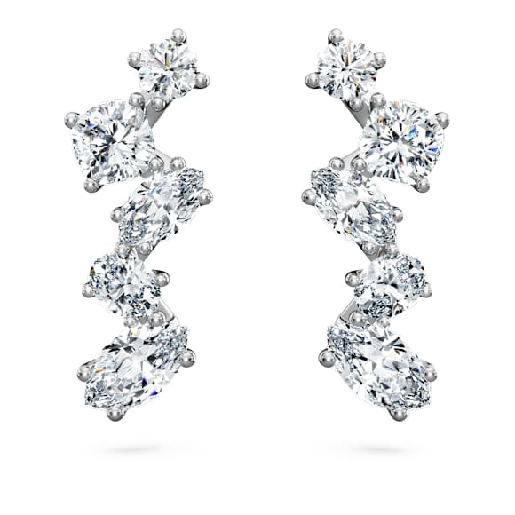 Galaxy kelepçe küpe, Laboratuvarda üretilmiş elmaslar 1,25 karat toplam ağırlık, Karışık şekiller, 18k beyaz altın - Swarovski, 5688875