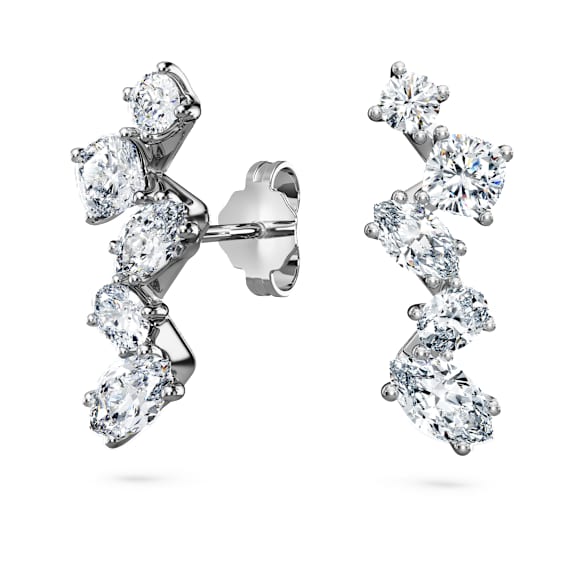 Galaxy kelepçe küpe, Laboratuvarda üretilmiş elmaslar 1,25 karat toplam ağırlık, Karışık şekiller, 18k beyaz altın - Swarovski, 5688875