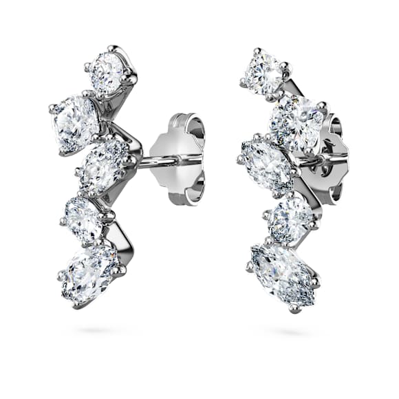 Galaxy kelepçe küpe, Laboratuvarda üretilmiş elmaslar 1,25 karat toplam ağırlık, Karışık şekiller, 18k beyaz altın - Swarovski, 5688875