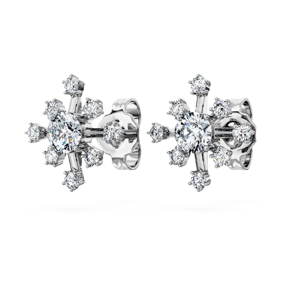 Galaxy stud earrings, Lab-grown diamonds 0.5 ct tw, Round shape, 18K white gold - Swarovski, 5688876
