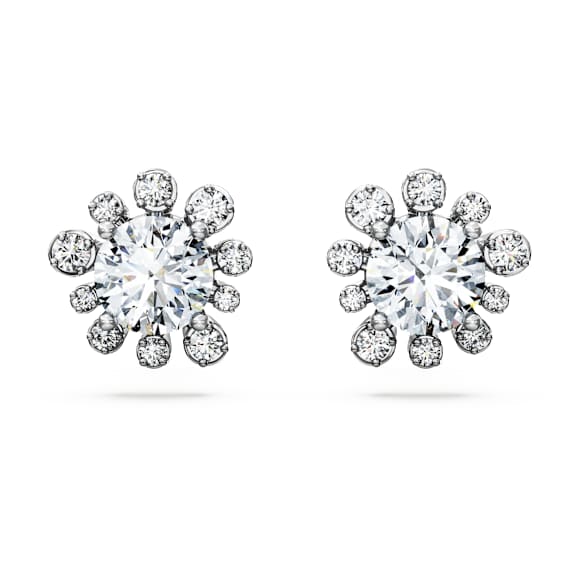 Galaxy stud earrings, Lab-grown diamonds 2.3 ct tw, Round shape, 18K white gold - Swarovski, 5688877