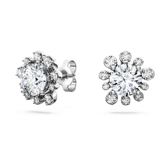 Galaxy stud earrings, Lab-grown diamonds 2.3 ct tw, Round shape, 18K white gold - Swarovski, 5688877