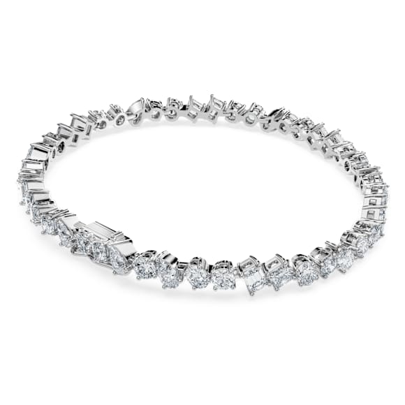 Galaxy Tennis สร้อยข้อมือ, เพชรสังเคราะห์ 5.2 กะรัต, รูปทรงหลากหลาย, ทองคำขาว 18K - Swarovski, 5688881