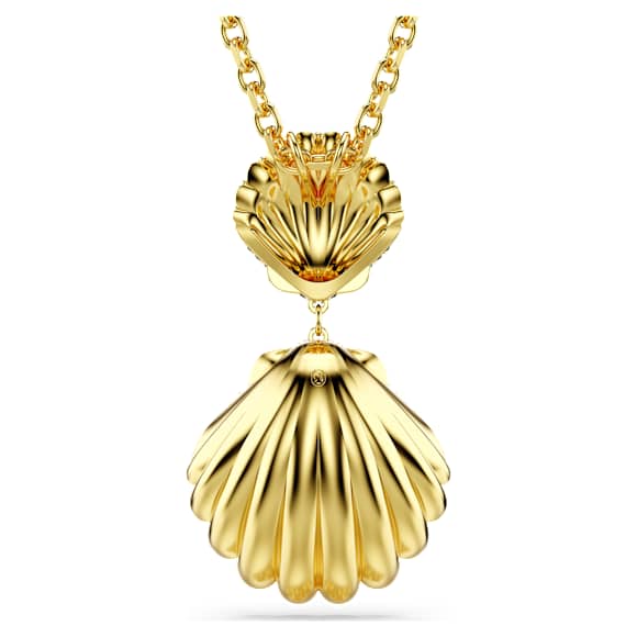 Obesek Idyllia, Kristalni biser, Mešani rezi, Školjka, Bel, PVD zlatega odtenka - Swarovski, 5689197