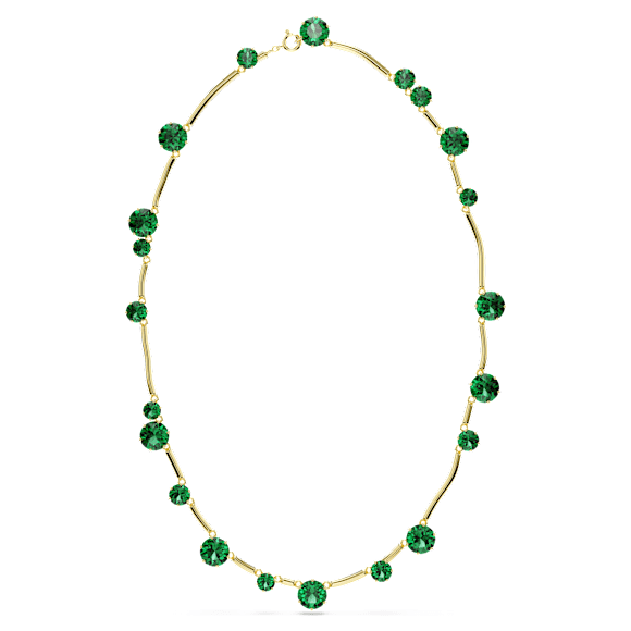 Constella strand, Mixed round cuts, Green, Gold-tone plated - Swarovski, 5689218