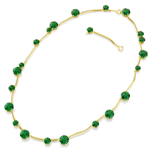 Constella strand, Mixed round cuts, Green, Gold-tone plated - Swarovski, 5689218