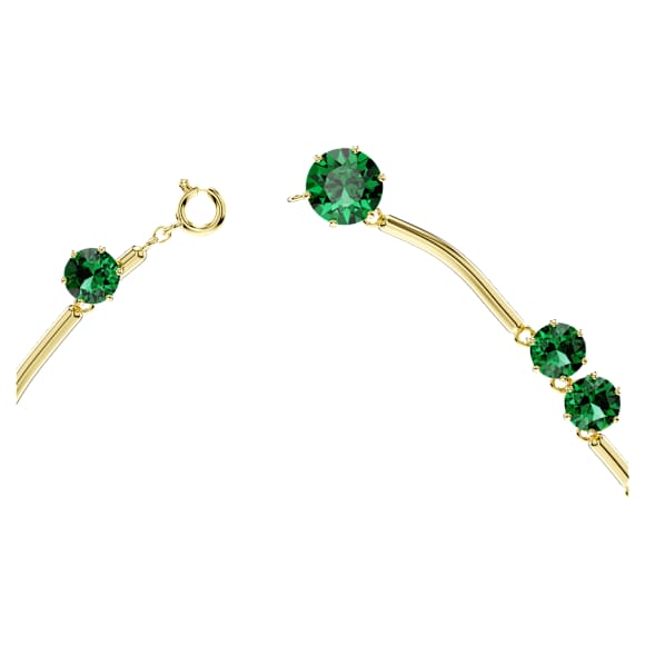 Constella strand, Mixed round cuts, Green, Gold-tone plated - Swarovski, 5689218
