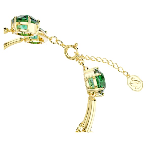 Constella bracelet, Mixed round cuts, Green, Gold-tone plated - Swarovski, 5689219