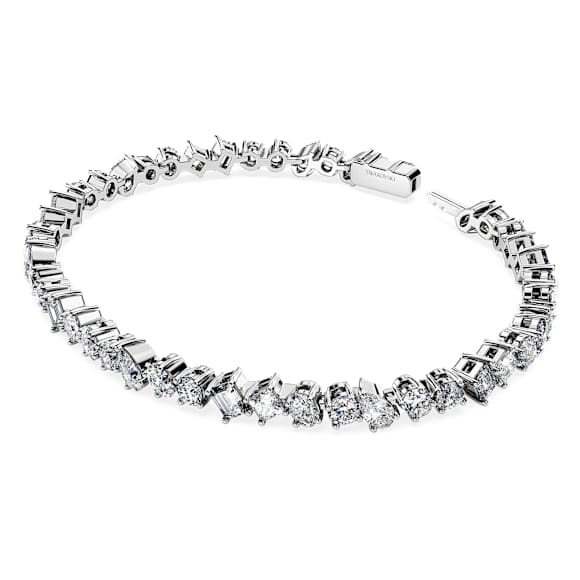 Galaxy Tennis Armband, Im Labor gezüchtete Diamanten 4,9 ct tw, Verschiedene Formen, 18K Weißgold - Swarovski, 5689269