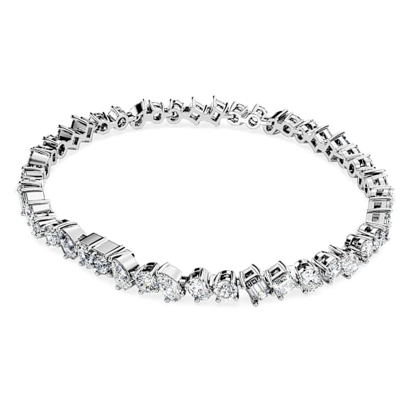 Galaxy Tennis Armband, Im Labor gezüchtete Diamanten 4,9 ct tw, Verschiedene Formen, 18K Weißgold - Swarovski, 5689269