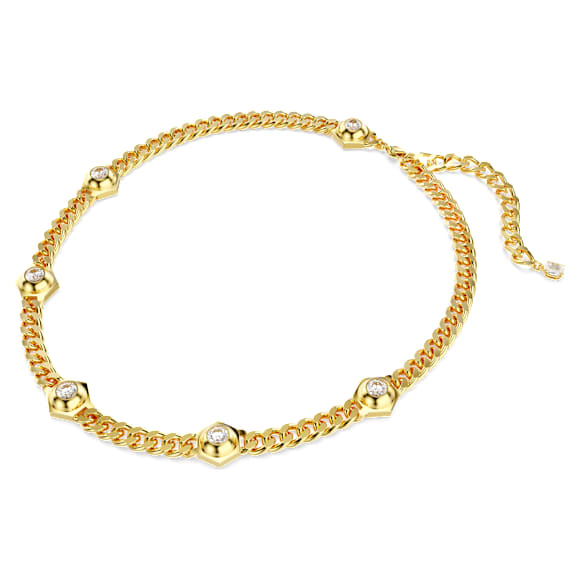 Collier Numina, Taille ronde, Blanc, Placage de ton or - Swarovski, 5689424