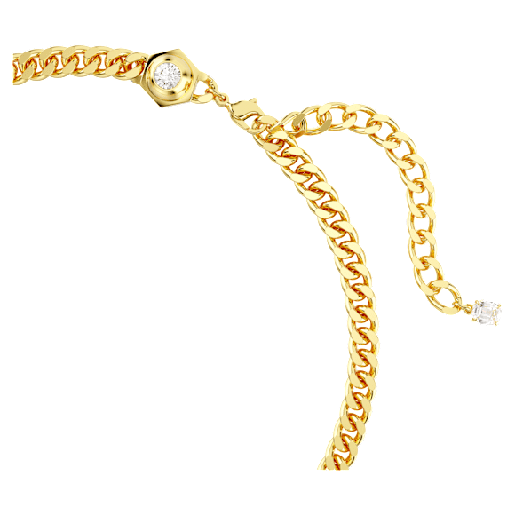 Numina necklace, Round cut, White, Gold-tone plated - Swarovski, 5689424