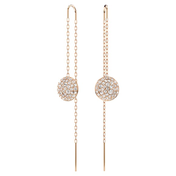 Pendants d'oreilles Meteora, Blanches, Placage de ton or rosé - Swarovski, 5689427