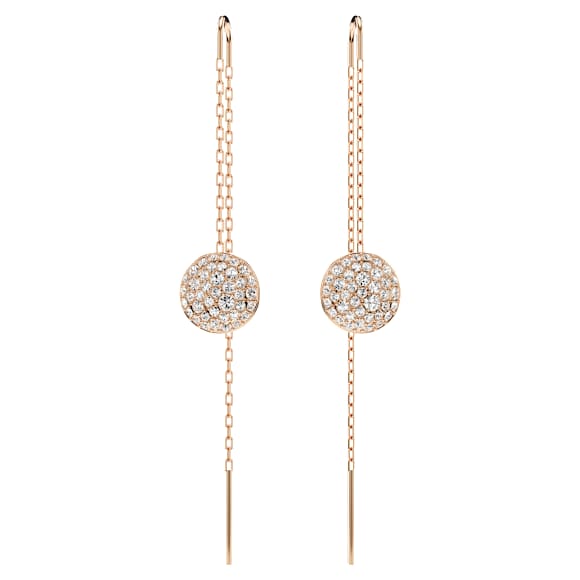 Pendants d'oreilles Meteora, Blanches, Placage de ton or rosé - Swarovski, 5689427