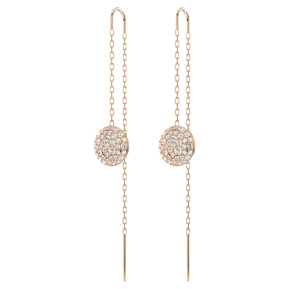 Pendants d'oreilles Meteora, Blanches, Placage de ton or rosé - Swarovski, 5689427