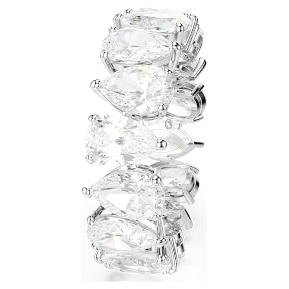 Matrix Vittore ring, Pear cut, White, Silver-tone finish - Swarovski, 5689468