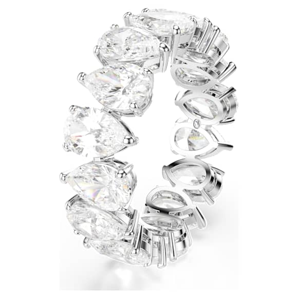 Matrix Vittore ring, Pear cut, White, Silver-tone finish - Swarovski, 5689472