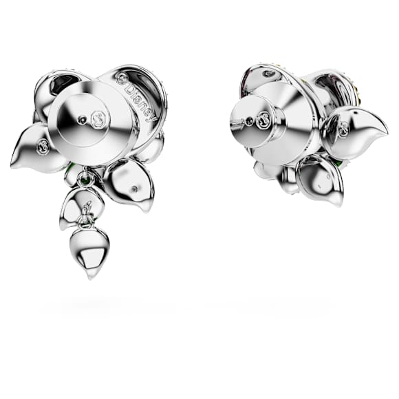 Alice in Wonderland stud earrings, Asymmetrical design, Flower, Multicoloured, Rhodium plated - Swarovski, 5689488