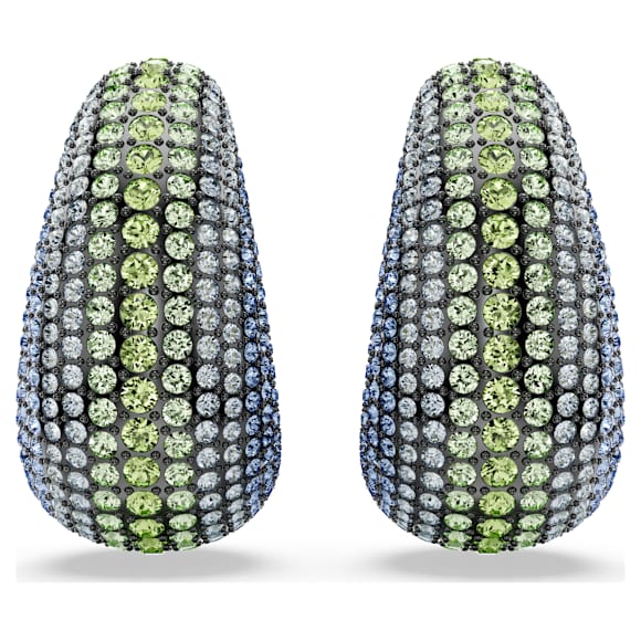 Sublima clip earrings, Round cut, Large, Multicolored, Ruthenium plated - Swarovski, 5689592