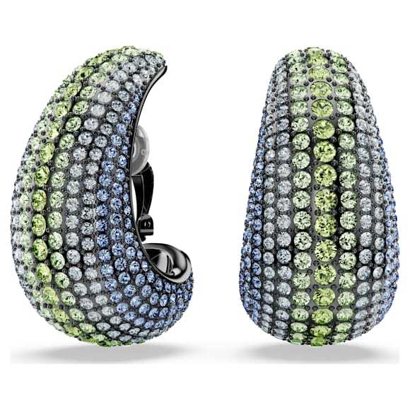 Sublima clip earrings, Round cut, Large, Multicolored, Ruthenium plated - Swarovski, 5689592