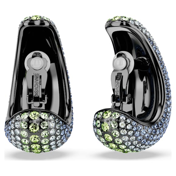 Sublima clip earrings, Round cut, Large, Multicolored, Ruthenium plated - Swarovski, 5689592