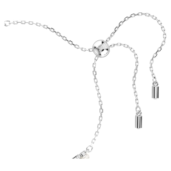 Bracelete Tennis Matrix, Crystal Pearl, Lapidação redonda, Branca, Lacado a ródio - Swarovski, 5689633