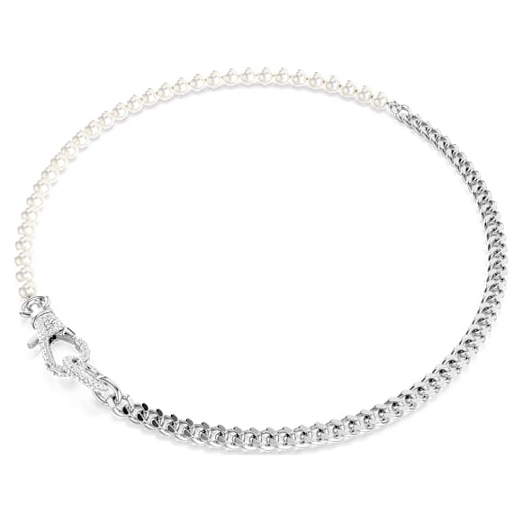 Collier Dextera, Pavé, Perle de cristal, Blanc, Métal rhodié - Swarovski, 5689634