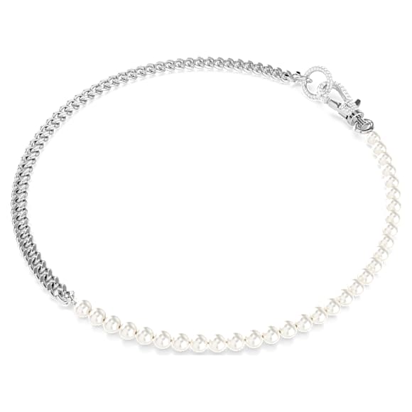 Collier Dextera, Pavé, Perle de cristal, Blanc, Métal rhodié - Swarovski, 5689634