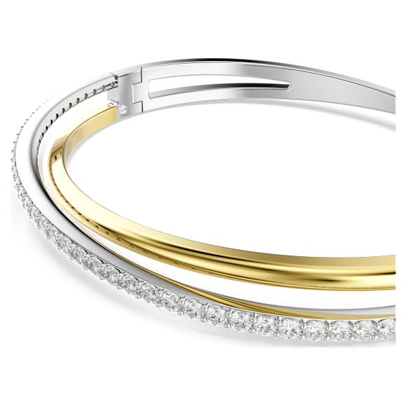 Bracelet Jonc En Métal Blanc - Jolie Pièce Simple - Occasion Bon État