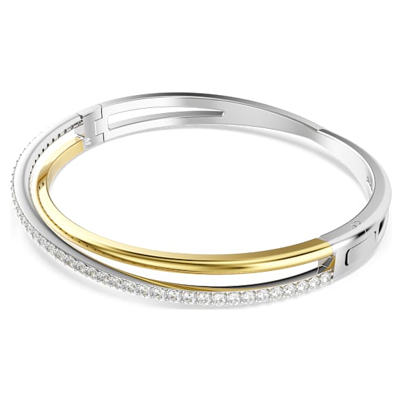 Bracciale rigido Hyperbola, Taglio Round, Bianco, Mix di finiture - Swarovski, 5689722
