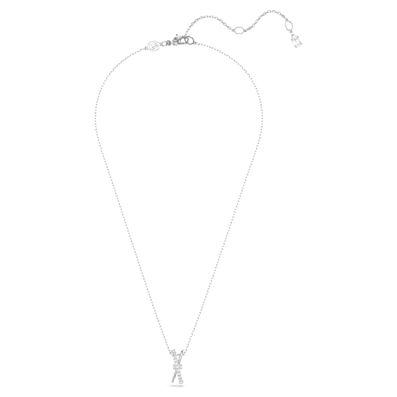 Hyperbola pendant, Mixed cuts, Twist, White, Rhodium plated - Swarovski, 5689723