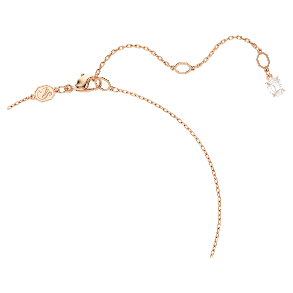 Hyperbola pendant, Mixed cuts, Twist, White, Rose gold-tone plated - Swarovski, 5689788